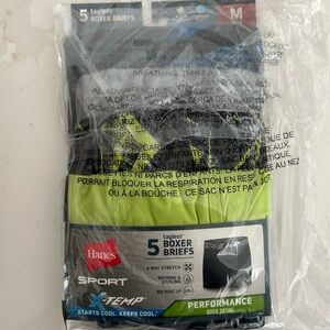 Hanes Stretch Boxer Briefs 5 Pack Size M Black Green Gray